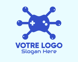 Blue - Virus Console Controller logo design