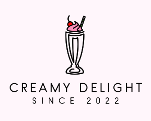 Milkshake - Strawberry Cherry Smoothie Milkshake logo design