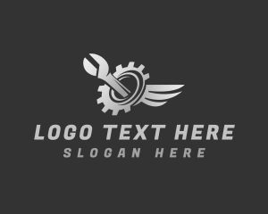 Mechanical Wrench Wings logo design