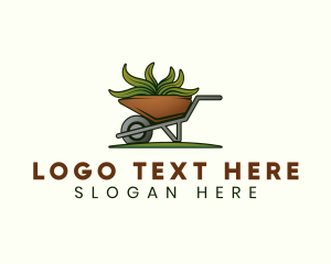 Plant - Garden Landscaping Wheelbarrow logo design