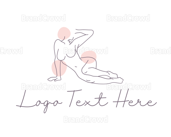 Relaxing Woman Line Art Logo