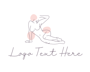 Erotic - Relaxing Woman Line Art logo design