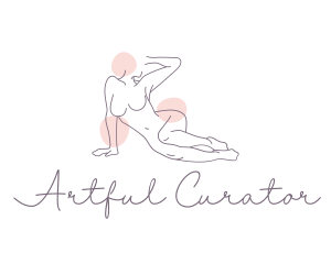 Relaxing Woman Line Art logo design