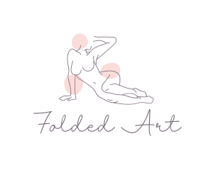 Relaxing Woman Line Art logo design