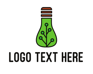 Led - Green Eco Bulb logo design