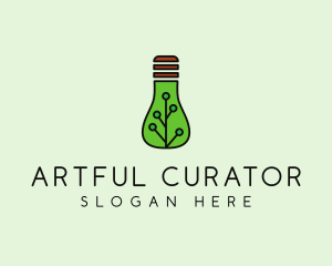 Green Eco Bulb logo design