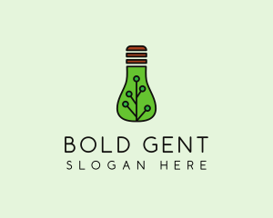 Green Eco Bulb logo design