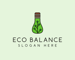 Green Eco Bulb logo design