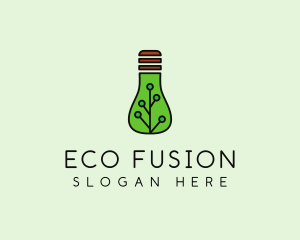 Green Eco Bulb logo design