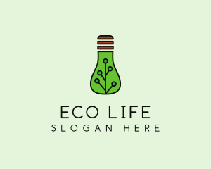 Green - Green Eco Bulb logo design