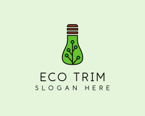 Green Eco Bulb logo design