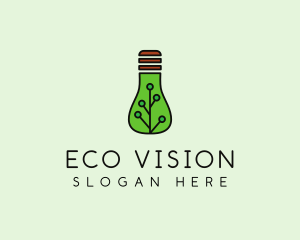 Green Eco Bulb logo design