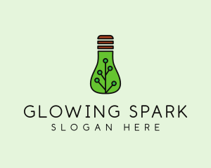 Green Eco Bulb logo design