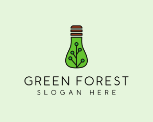 Green Eco Bulb logo design