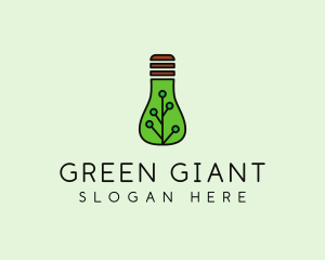 Green Eco Bulb logo design