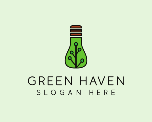 Green Eco Bulb logo design