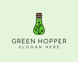 Green Eco Bulb logo design