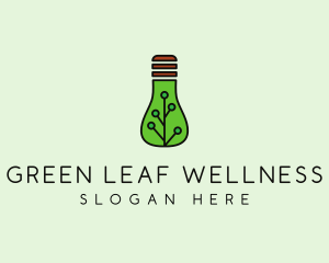 Green Eco Bulb logo design