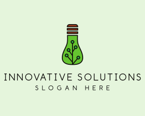 Green Eco Bulb logo design