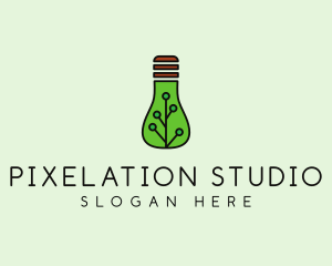 Green Eco Bulb logo design