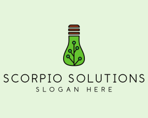 Green Eco Bulb logo design