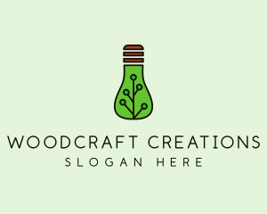 Green Eco Bulb logo design