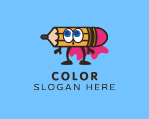 Cute Pencil Superhero Logo