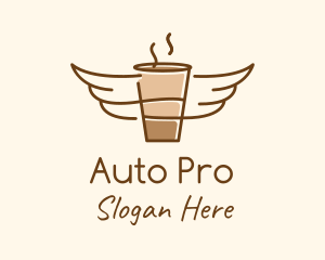 Mocha - Coffee Cup Wings logo design