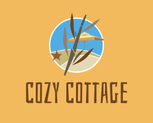Cottage - Beachside Resort Summer logo design