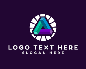 Digital Geometric Triangle logo design