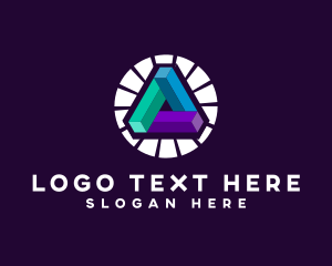 Company - Digital Geometric Triangle logo design