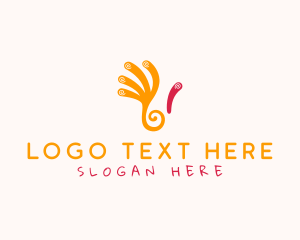 Nursery - Swirl Hand Paint logo design