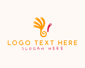 Finger - Swirl Hand Paint logo design
