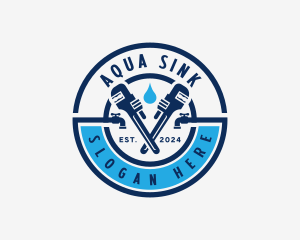 Sink - Pipe Wrench Faucet logo design