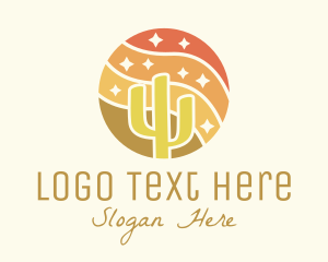 Wilderness - Round Mosaic Desert logo design