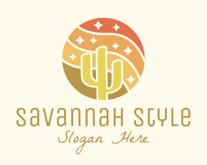 Savannah - Round Mosaic Desert logo design