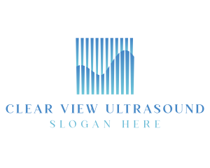 Ultrasound - Abstract Blue Waves logo design