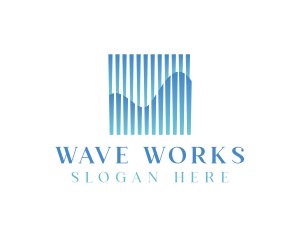 Abstract Blue Waves logo design