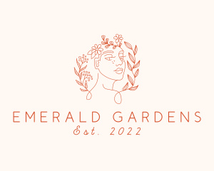 Floral Garden Woman logo design