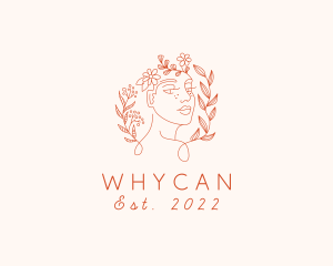 Facial Care - Floral Garden Woman logo design