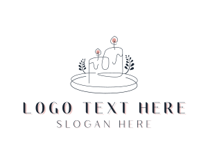 Interior Designer - Candle Maker Leaf Decoration logo design