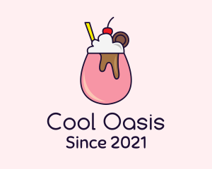 Refreshment - Cherry Milkshake Drink logo design