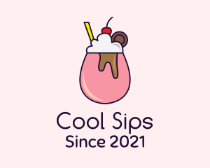 Refreshment - Cherry Milkshake Drink logo design