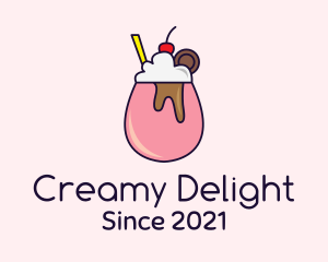 Milkshake - Cherry Milkshake Drink logo design