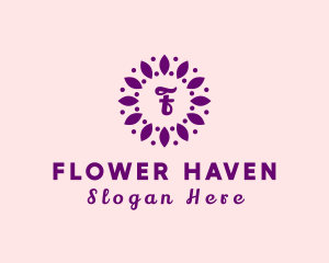 Leaves Flower Wellness Spa logo design