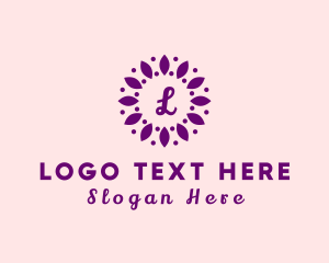 Purple - Leaves Flower Wellness Spa logo design