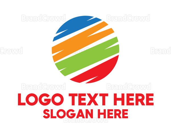 Colorful Scribble Circle Logo