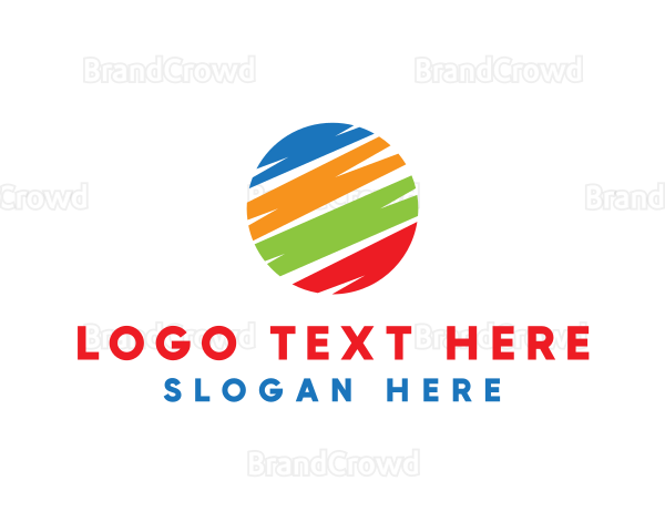 Abstract Colorful Scribble Circle Logo