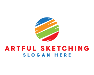 Colorful Scribble Circle logo design