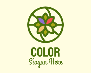 Colorful Circle Flower logo design